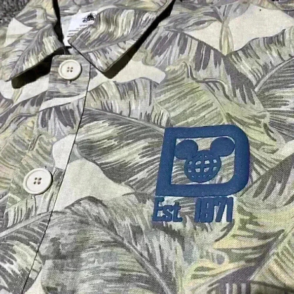 Walt Disney World Spirit Jersey Shirt Jacket Tropical Palm Button Down Linen S - Picture 2 of 12